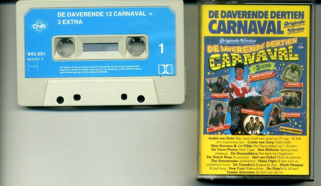 De Daverende Dertien Carnaval + 3 Extra 16 nrs cassette 1985