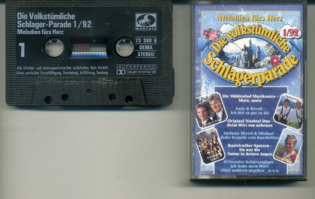 Die Volkstümliche Schlagerparade 1/92 16 nrs cassette 1992
