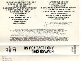 Cassettebandjes Howard Keel And I Love You So 16 nrs cassette 1984 ZGAN