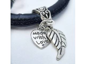 Armbanden Armbandenset van natuursteen en leer