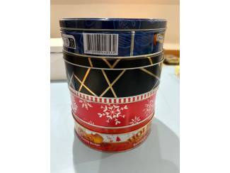 Blikken Koektrommels rond koek trommel diverse opdrukken 4 stuks