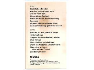 Cassettebandjes Nicole Ein Bisschen Frieden 16 nrs cassette ZGAN