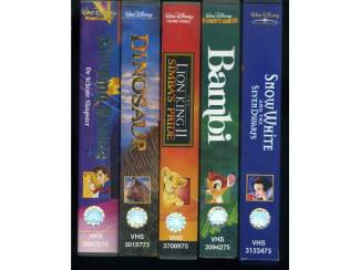 VHS 5 Walt Disney animatiefilms VHS banden &euro;2,50 p/s 5 voor &euro;10