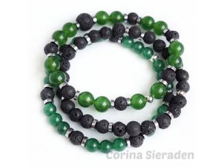 Armbanden Heren armbandenset van natuursteen