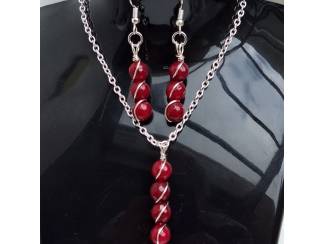 Kettingen Sieradenset van natuursteen