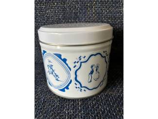 Blikken Daelmans oud Hollands blauw wit  stroopwafelblik leeg koekblik