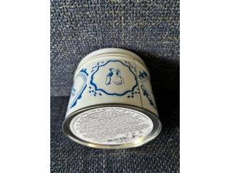Blikken Daelmans oud Hollands blauw wit  stroopwafelblik leeg koekblik