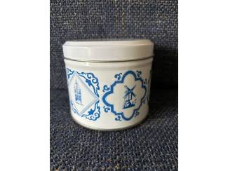 Blikken Daelmans oud Hollands blauw wit  stroopwafelblik leeg koekblik