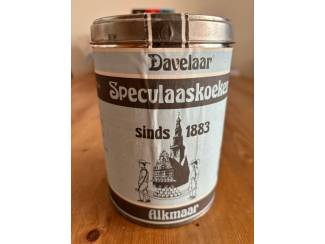 Blikken Davelaar speculaaskoeken oud blik papier bus