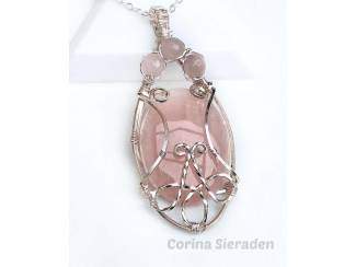 Kettinghangers Hanger met rosequartz