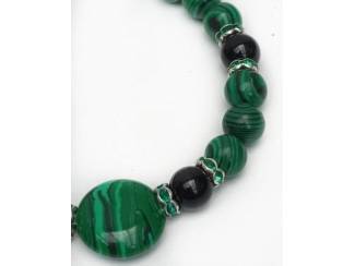 Armbanden Armbandenset van natuursteen en leer