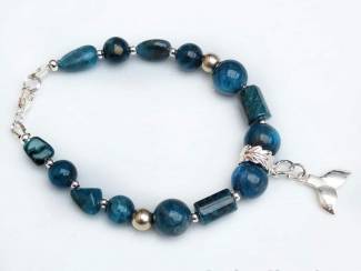 Armbanden Armband van natuursteen en sterling zilver