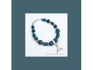 Armband van natuursteen en sterling zilver