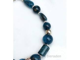 Armbanden Armband van natuursteen en sterling zilver