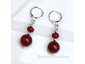 Oorbellen Sterling zilveren oorringen met agaat
