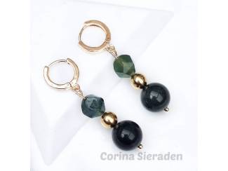Oorbellen Oorringen met mosagaat