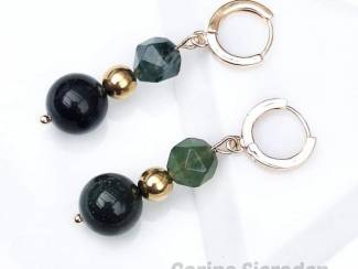 Oorbellen Oorringen met mosagaat