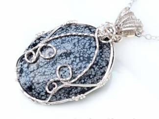 Kettinghangers Hanger met obsidiaan