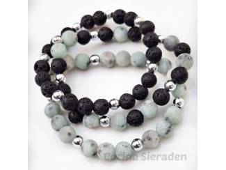 Armbanden Armbandenset van natuursteen