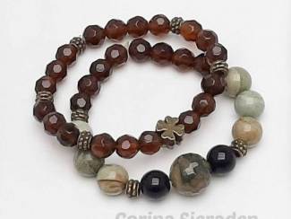 Armbanden Armbandenset van natuursteen