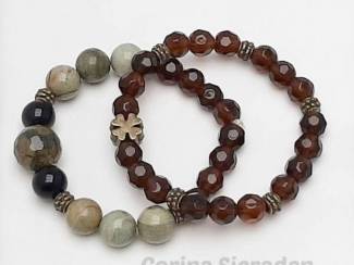 Armbandenset van natuursteen