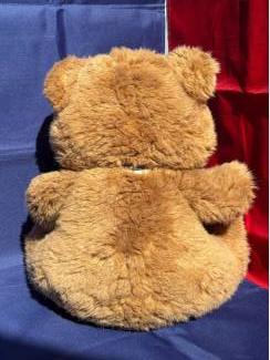 Speelgoed | Knuffels Beer met strik en rits voetzolen bruin beige