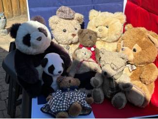 Speelgoed | Knuffels Beer met strik en rits voetzolen bruin beige