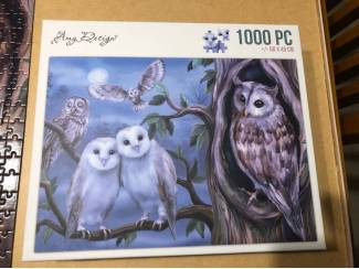 Uilen puzzel Amy Design 1000 stukjes 5 uilen en boom