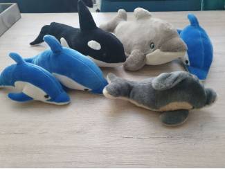 pluche dolfijnen en orka