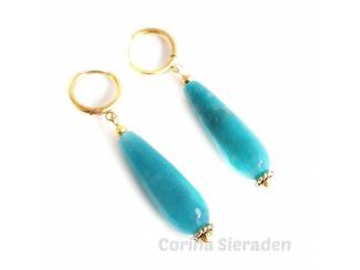 Oorbellen Oorringen met natuursteen