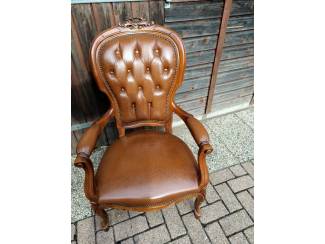 antieke lederen louis xv stoel
