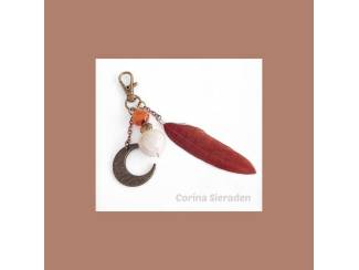 Tassenhanger/sleutelhanger met natuursteen