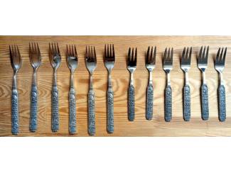 Keuken | Servies Konge Tinn vintage Noors 6 delig bestek Scandinavisch Design