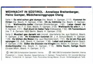 Kerst Anneliese Breitenberger Heinz Gamper - Weihnacht in Südtirol