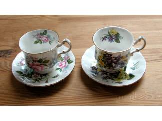 2x theekop en schotel set Paragon "B" & “C” Flower Festival
