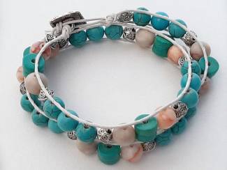 Armbanden Wikkelarmband van natuursteen