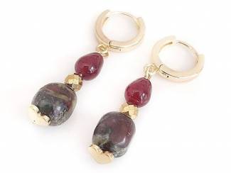 Oorbellen Oorringen met natuursteen