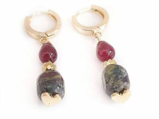 Oorbellen Oorringen met natuursteen