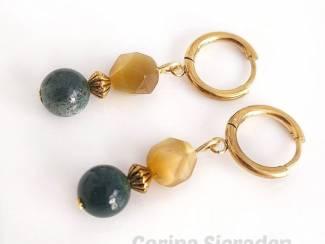 Oorbellen Oorringen met natuursteen