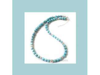 Ketting van natuursteen en sterling zilver