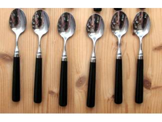 Keuken | Bestek 24 delig accenten stainless bestek met zwart handvat ZGAN