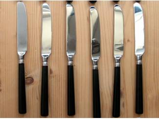 Keuken | Bestek 24 delig accenten stainless bestek met zwart handvat ZGAN