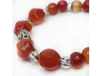Armbanden Armband van natuursteen en sterling zilver