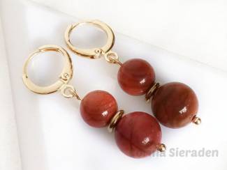 Oorbellen Oorringen met natuursteen