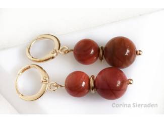 Oorbellen Oorringen met natuursteen