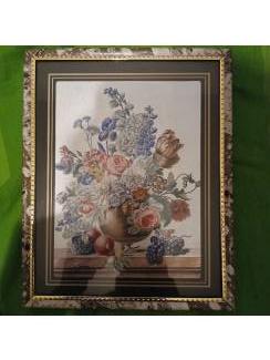 Lithografie vaas op tafel. A. Chazal en F. Mourlot