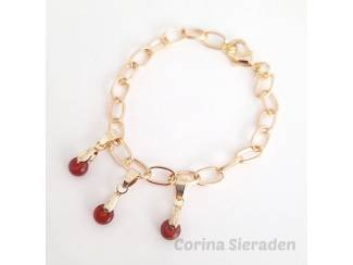 Armbanden Goldplated armband met natuursteen
