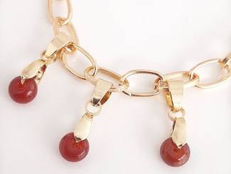 Armbanden Goldplated armband met natuursteen