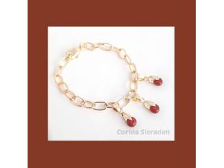 Goldplated armband met natuursteen