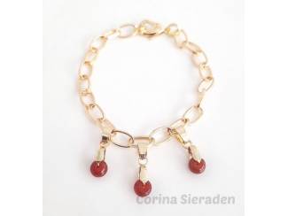 Armbanden Goldplated armband met natuursteen